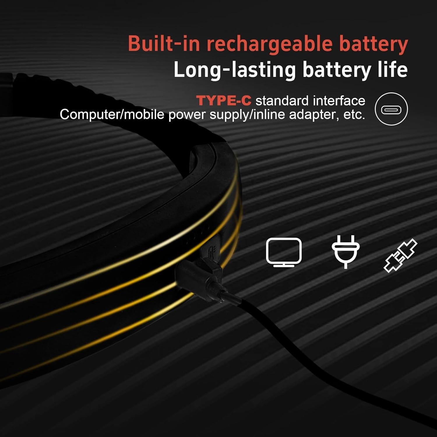 Luz de Lectura LED Recargable para Cuello KAQIAO Negra 80H