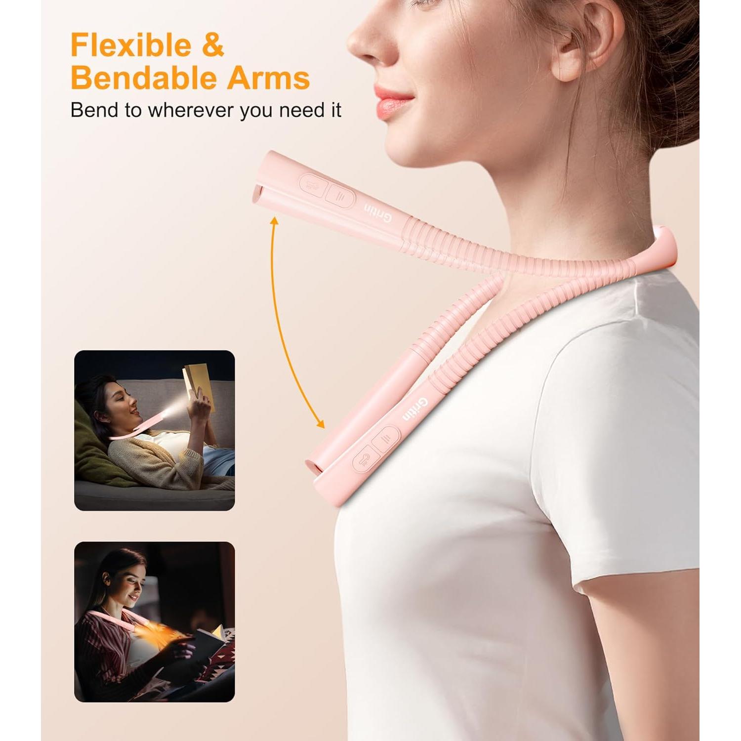 Luz de Cuello Recargable Gritin - 4 Colores, 5 Brillos, 80h