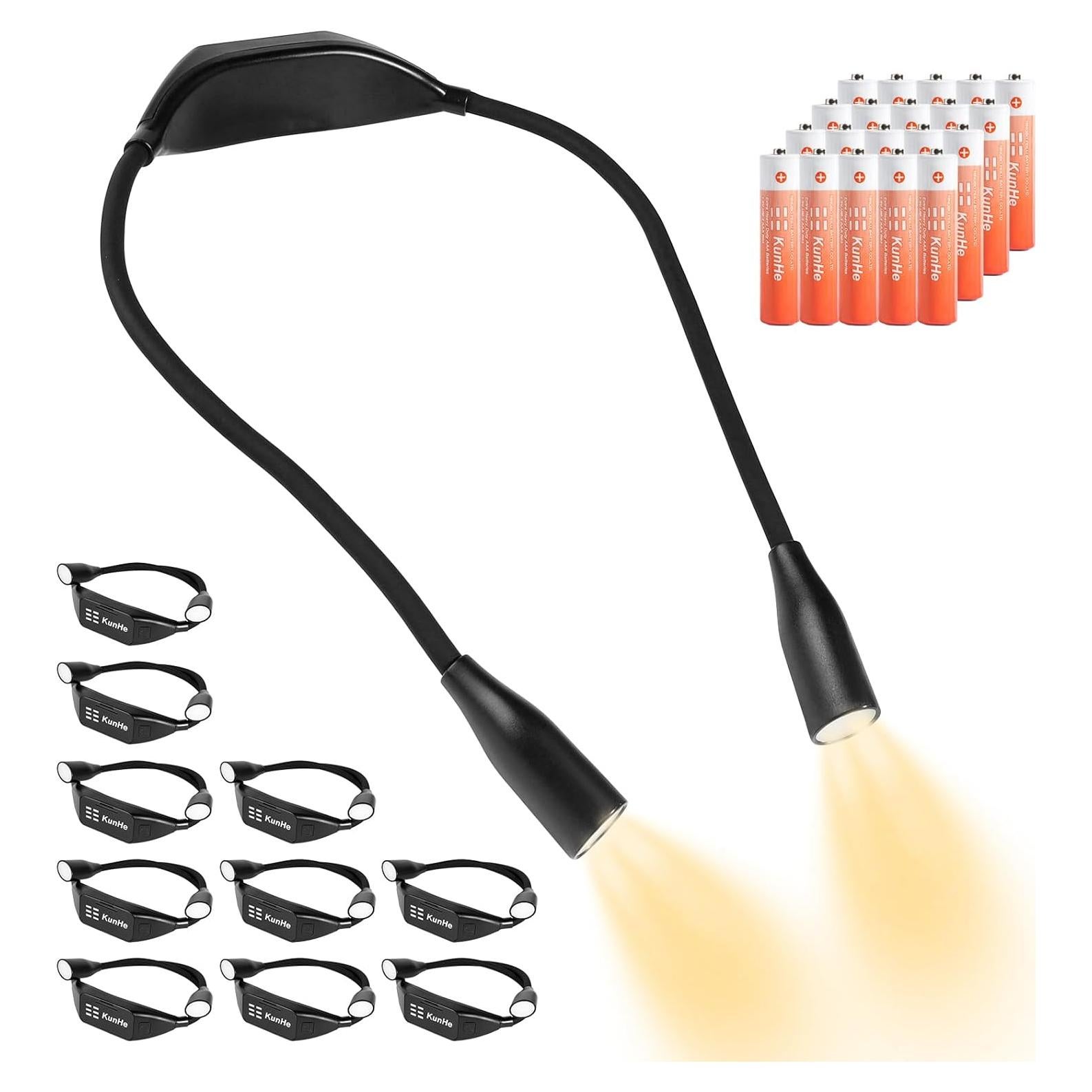 Luz de Cuello Flexible KunHe - Paquete de 10, 3 Colores, 9 Brillos