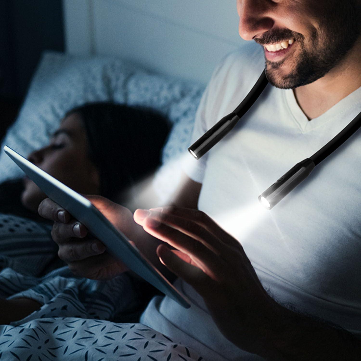 Luz de Lectura LED SATONA para el Cuello, 3 Colores, 9 Brillos