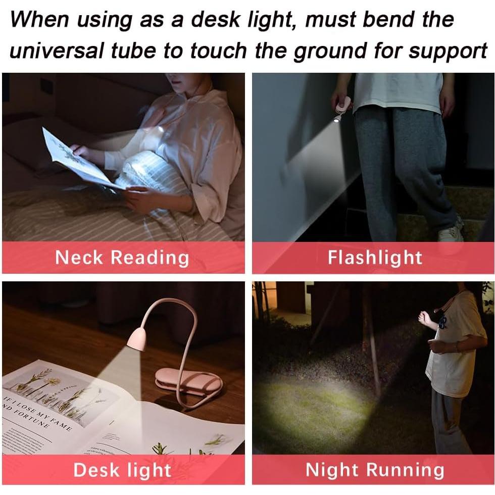 Luz de libro LED recargable TogloFir R-01, 1800mAh, negra