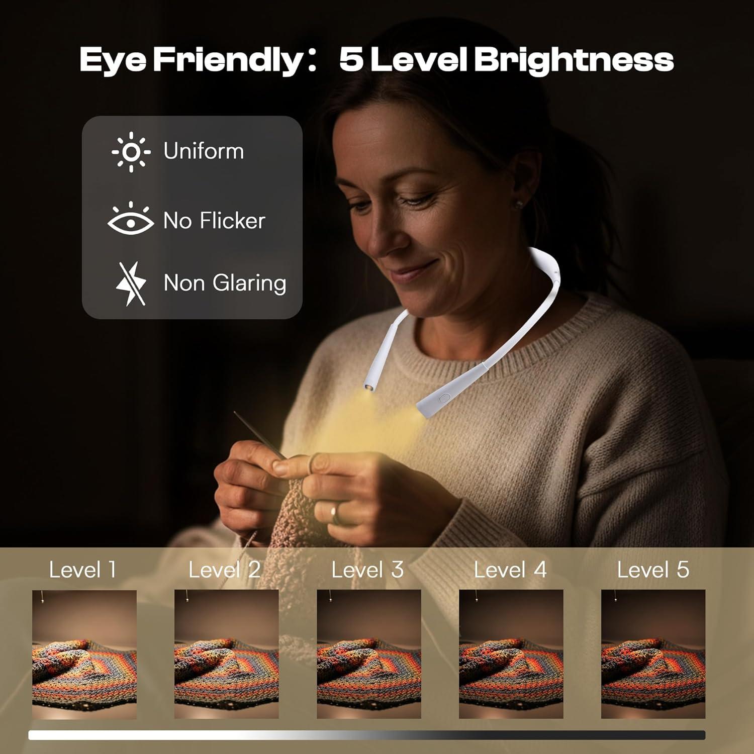 Luz de Tejer Caydo con Bolsa, 4 Colores y 5 Brillos