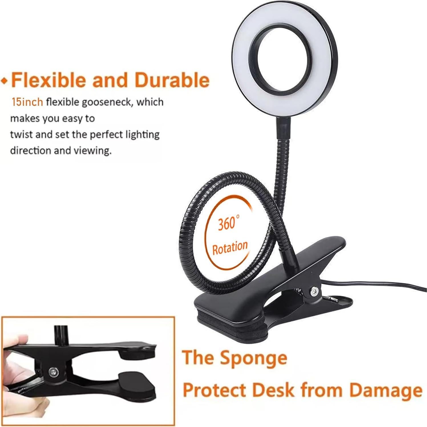 Lámpara de lectura LED Brokimis con clip 3 modos 10 niveles brillo