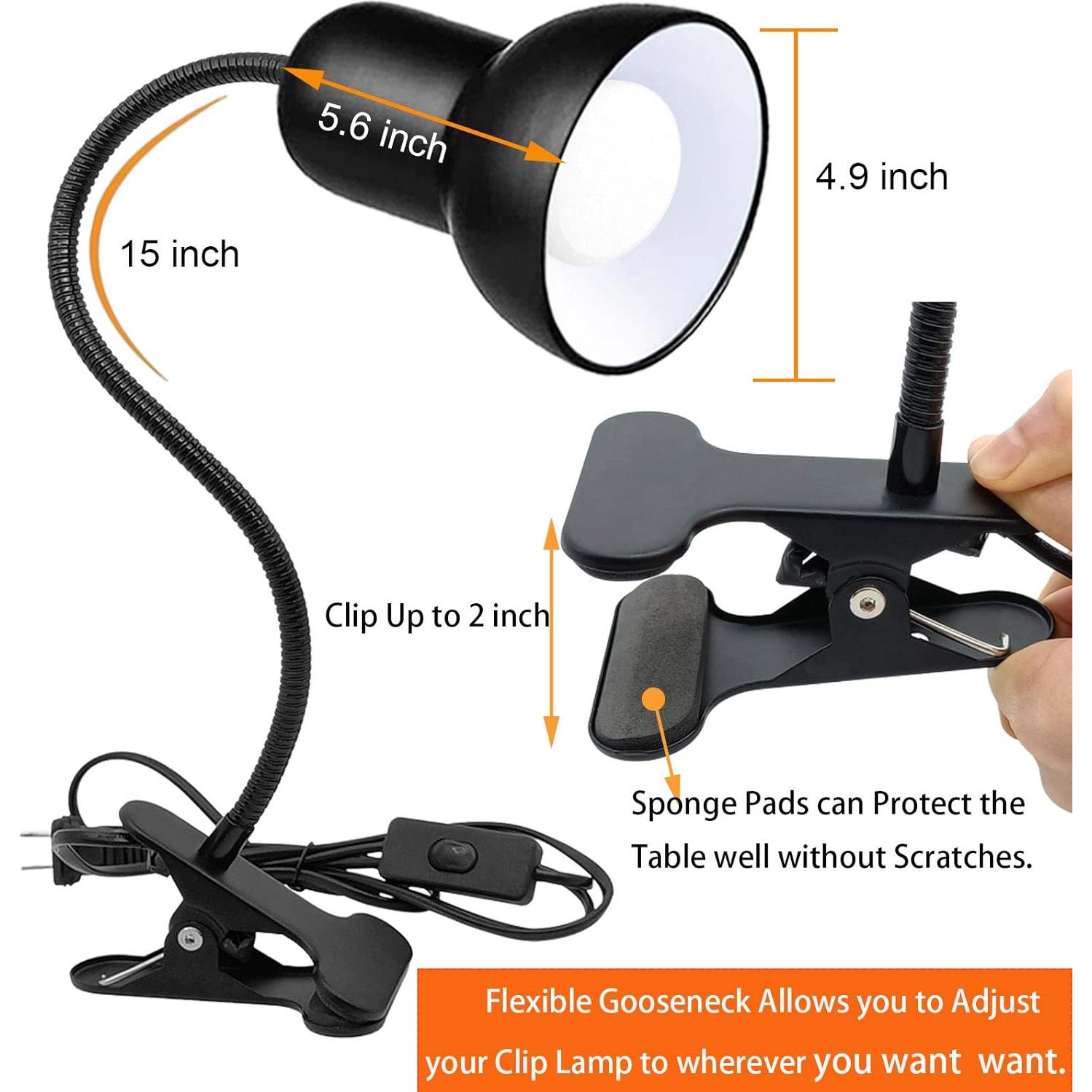 Lámpara de escritorio ME-Soluciones 360° con clip y cuello de ganso