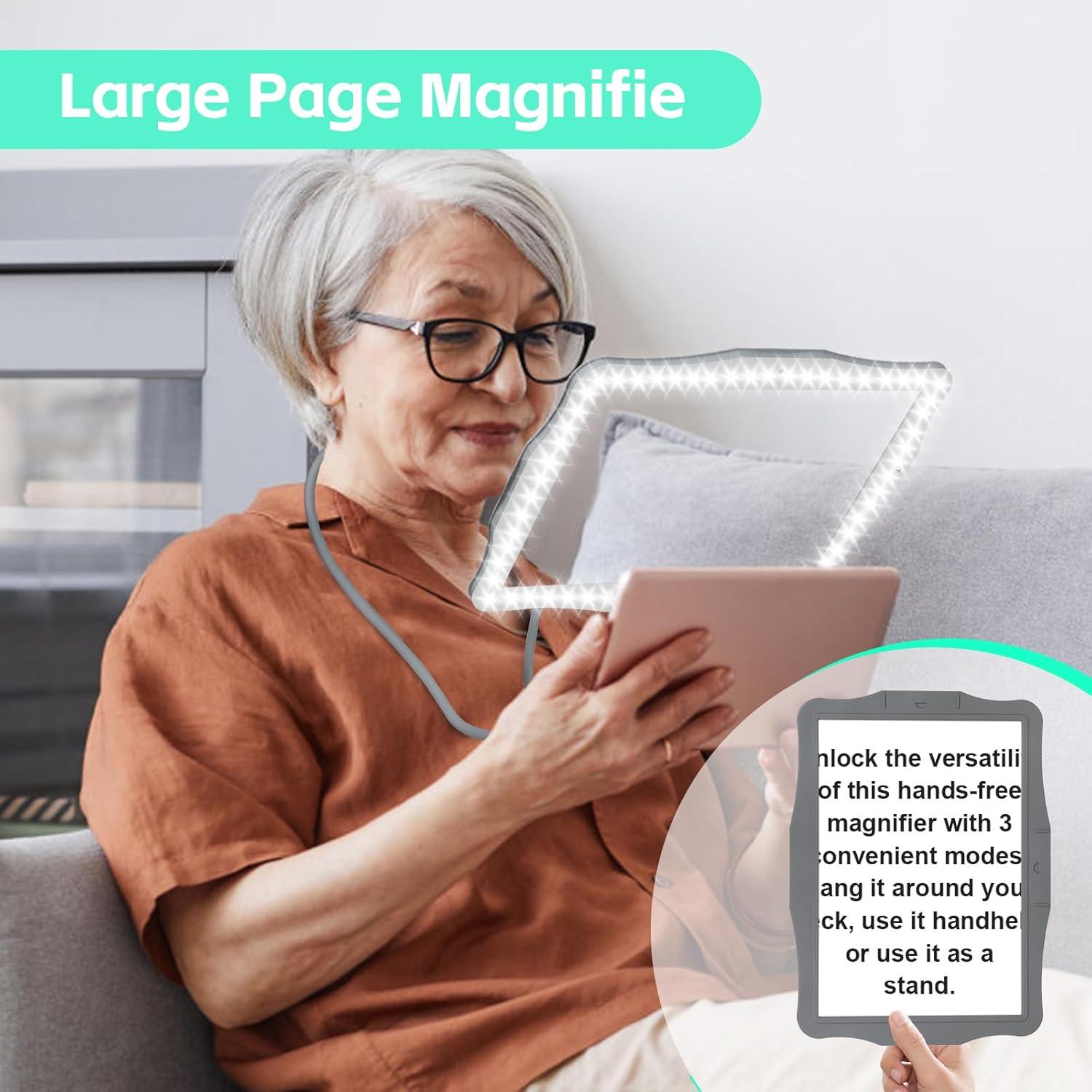 Lupa de Cuello con Luz LED 50 LEDs 5x UpSpotie 9x15.24cm