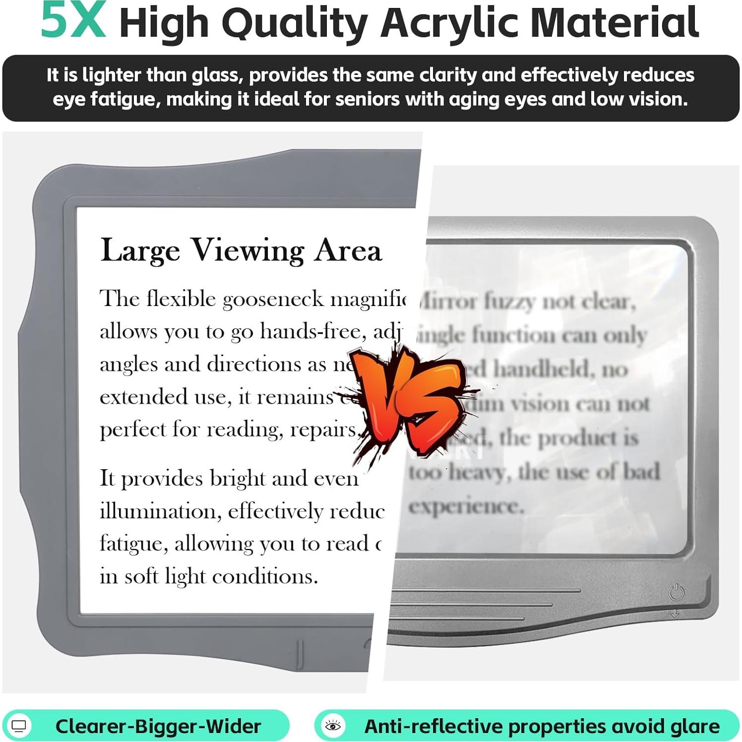 Lupa de Cuello con Luz LED 50 LEDs 5x UpSpotie 9x15.24cm