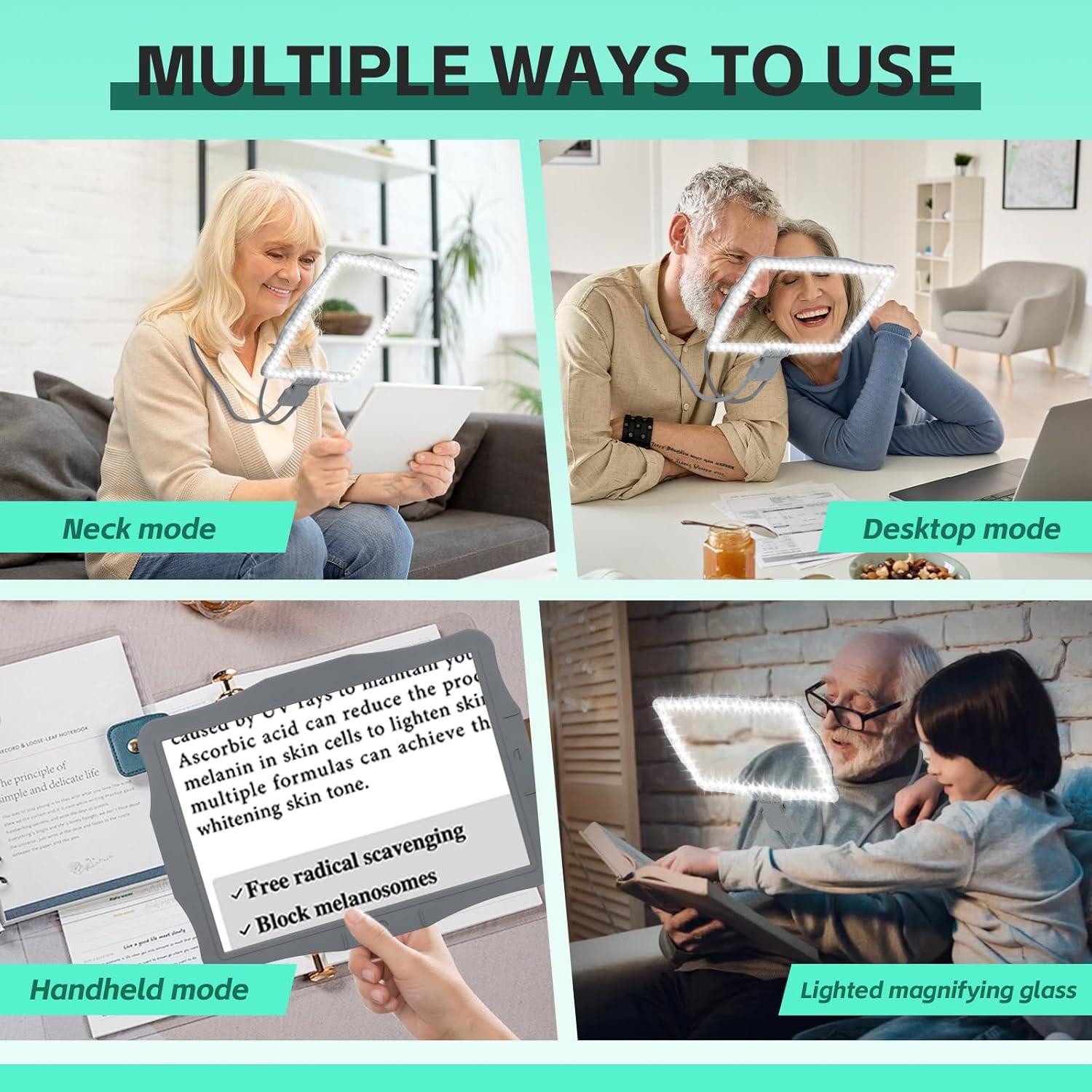 Lupa de Cuello con Luz LED 50 LEDs 5x UpSpotie 9x15.24cm