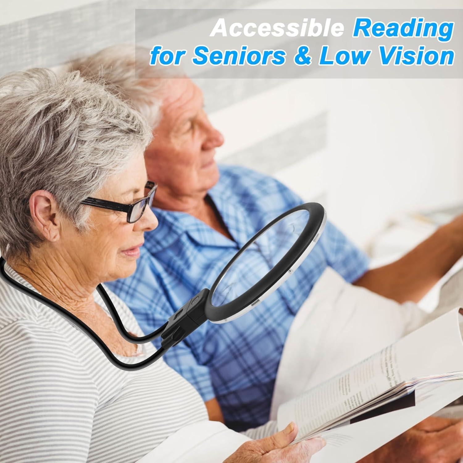 Lupa de Manos Libres con Luz Molebe 5X 15X Recargable