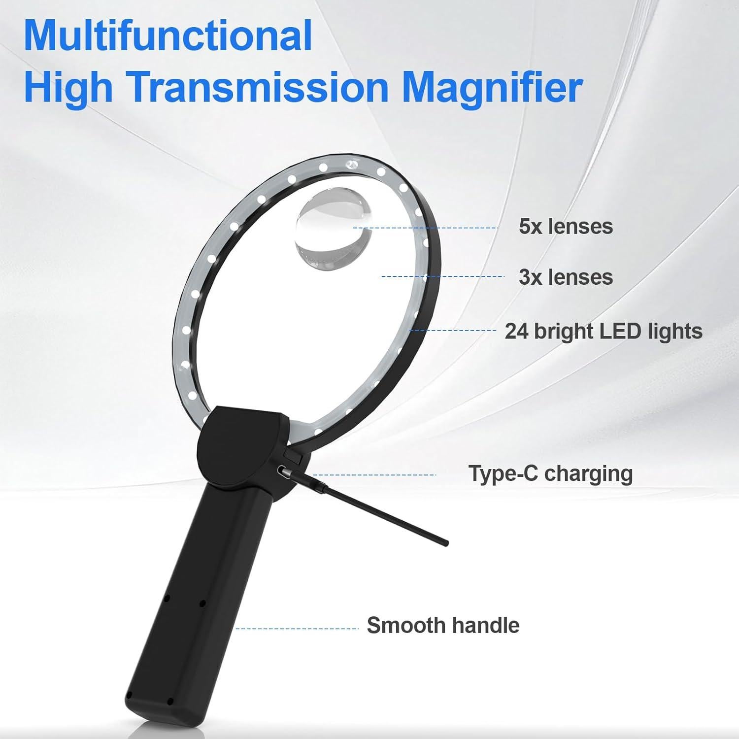 Lupa con Luz Manos Libres VOCOMAXA 5x 12.07 cm LED Ajustable