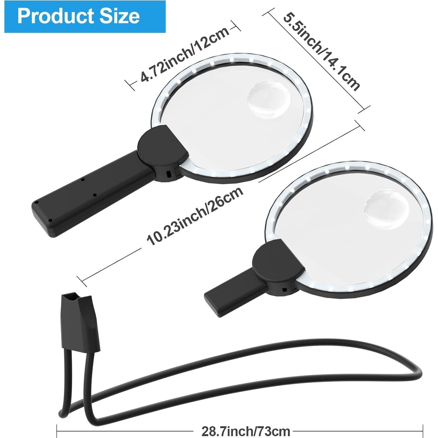 Lupa con Luz Manos Libres VOCOMAXA 5x 12.07 cm LED Ajustable