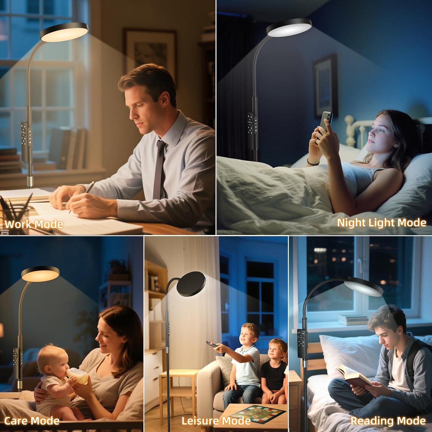 Lámpara de Pie PACOVY Ajustable 120 LED 18W Control Remoto