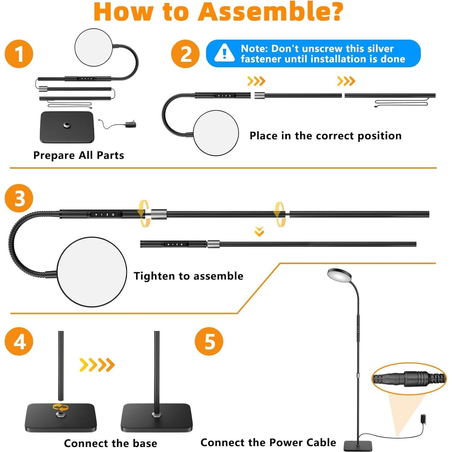 Lámpara de Pie PACOVY Ajustable 120 LED 18W Control Remoto