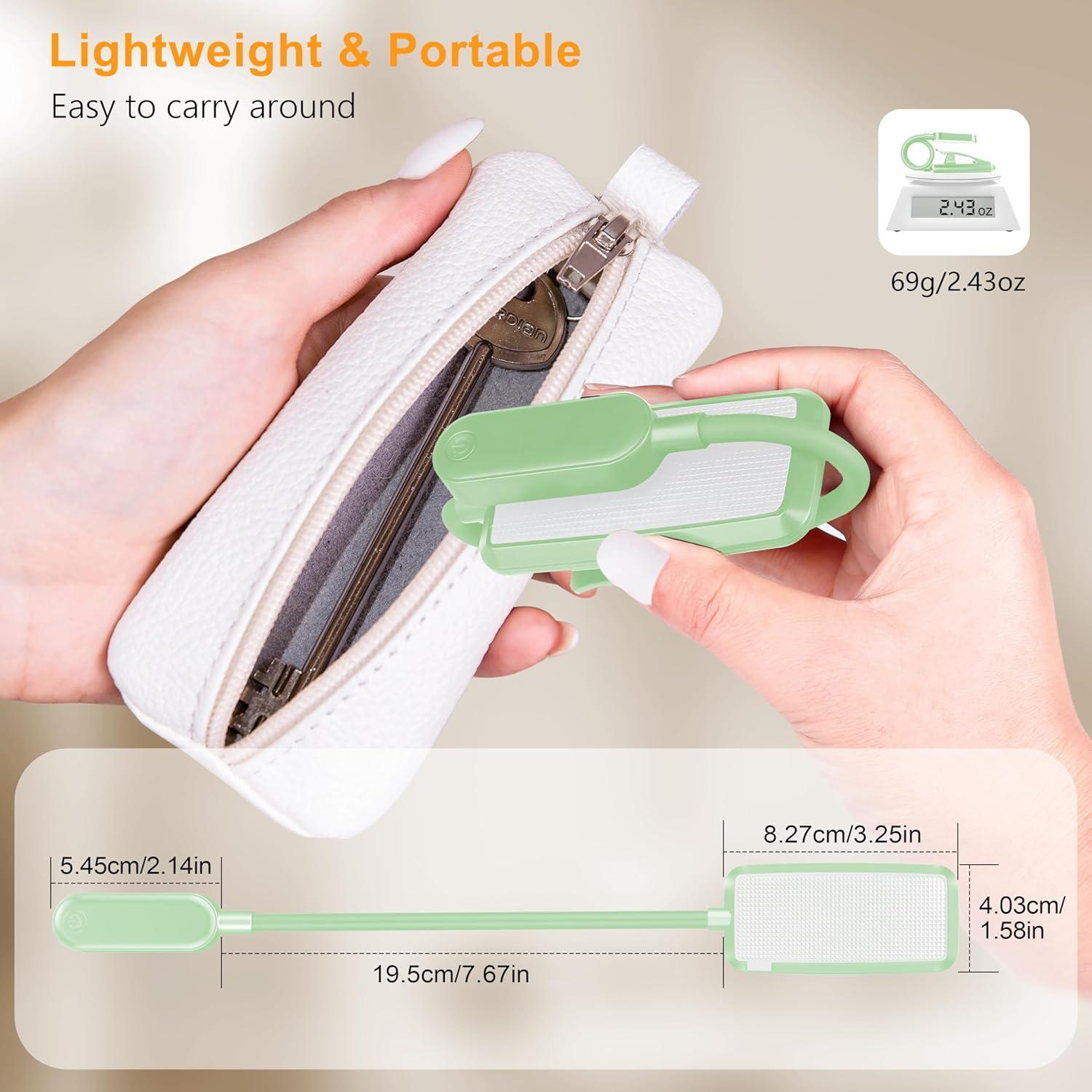 Luz de Libro Recargable Gritin 16 LED Cian, 3 Temperaturas