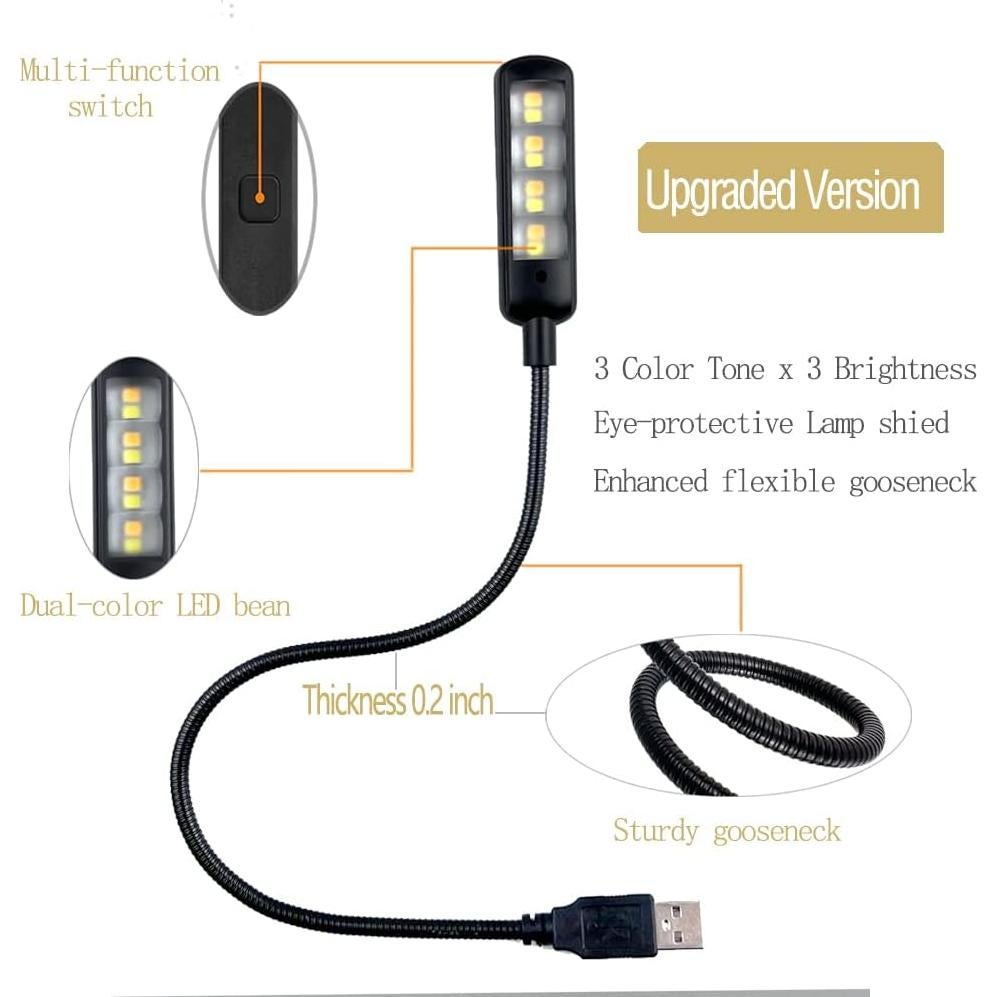Luz USB Flexible BUBOSPER para Teclado de Laptop 3 Brillos