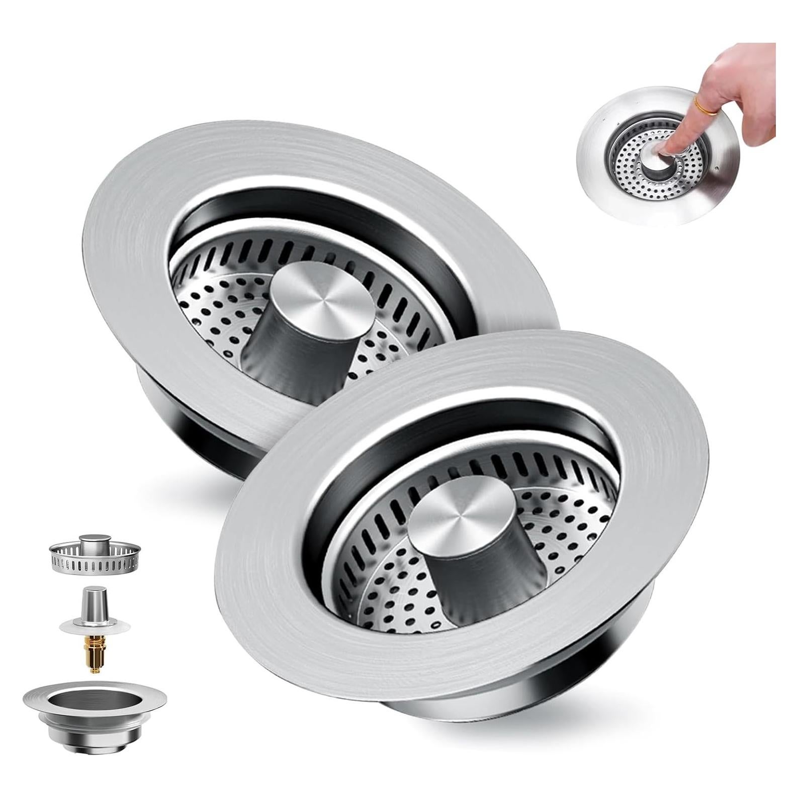 Colador de Fregadero ChicHomey 3 en 1 Acero Inoxidable 304