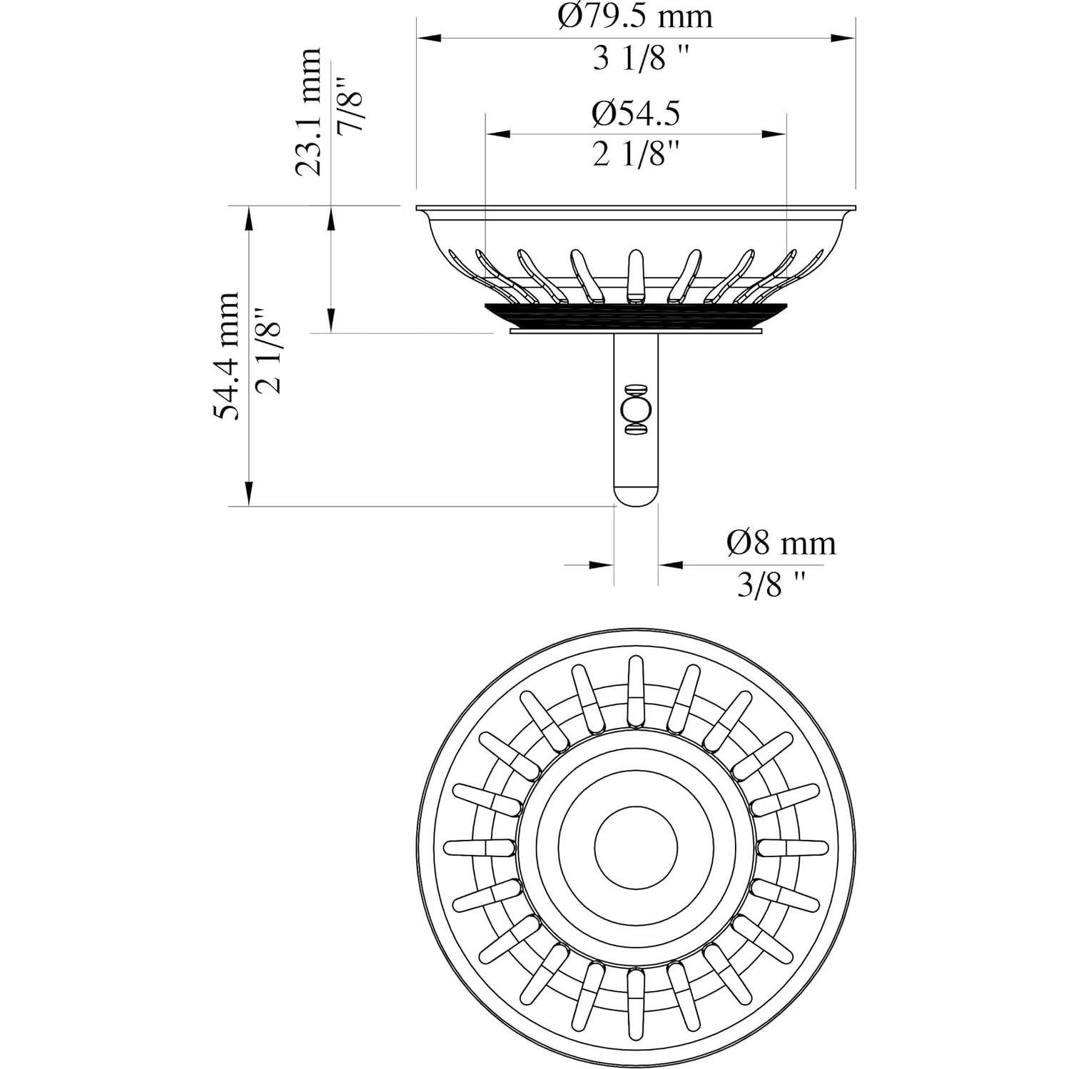 Canasta de Fregadero KANARY Acero Inoxidable Doble 9.5cm