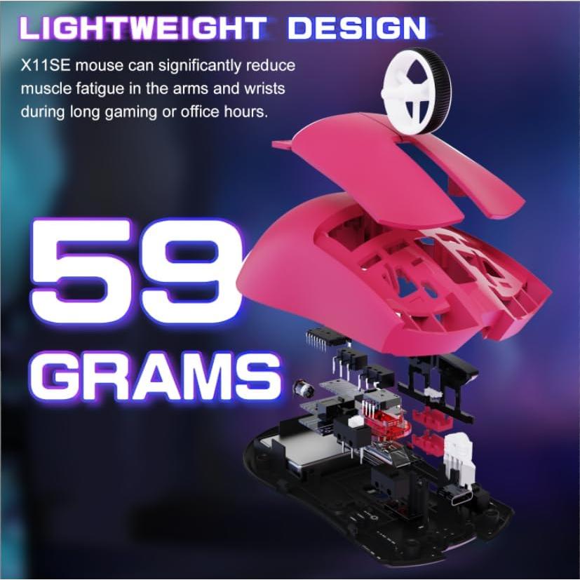 Ratón Gaming Inalámbrico ATTACK SHARK X11SE 22000 DPI Rojo