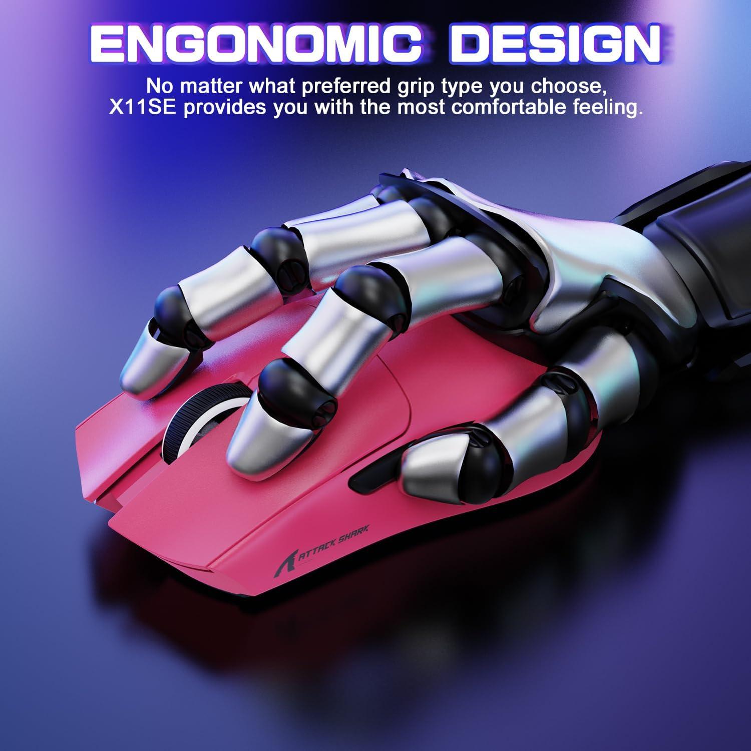 Ratón Gaming Inalámbrico ATTACK SHARK X11SE 22000 DPI Rojo