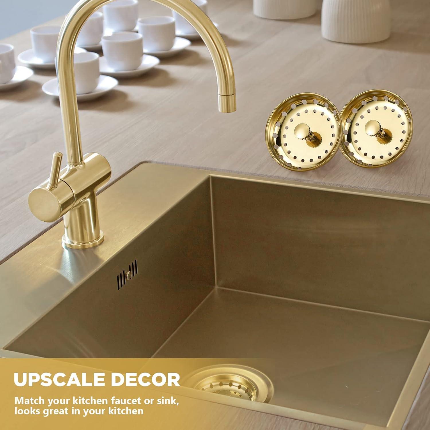 Filtro de Desagüe de Acero Inoxidable Retisee 2 Pcs 8.89 cm Oro