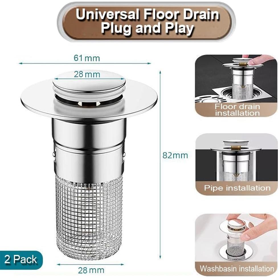 Filtro de Drenaje Emergente DUOYHIEL 2 Pack Acero Inoxidable