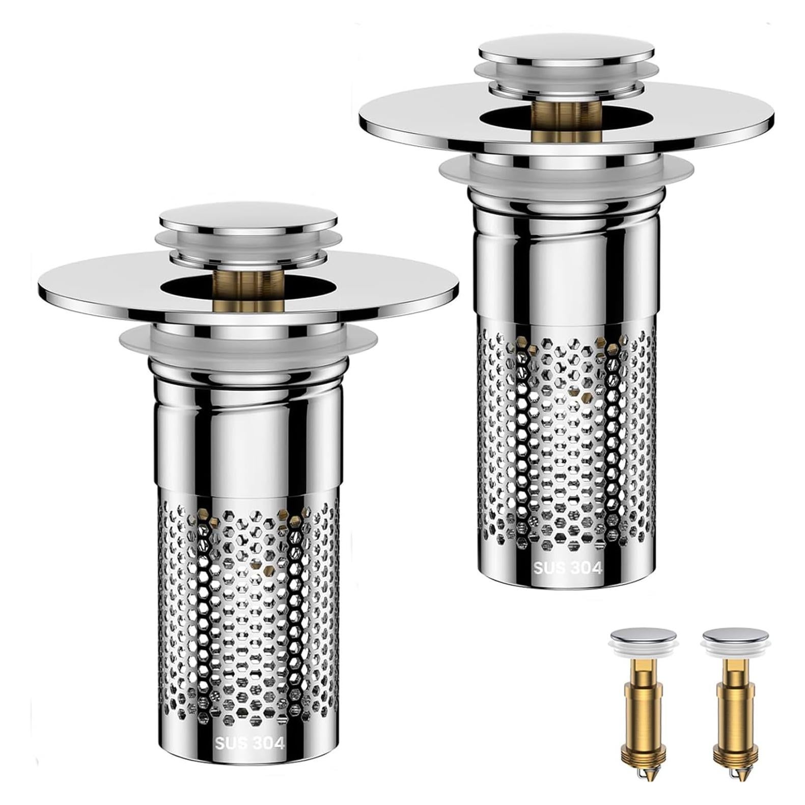 Colador de desagüe Mengine de acero inoxidable 2 pack