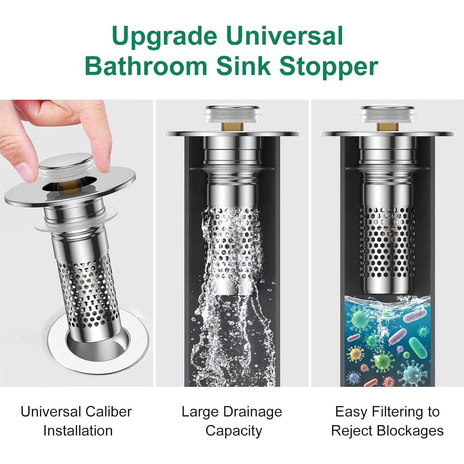 Colador de desagüe Mengine de acero inoxidable 2 pack