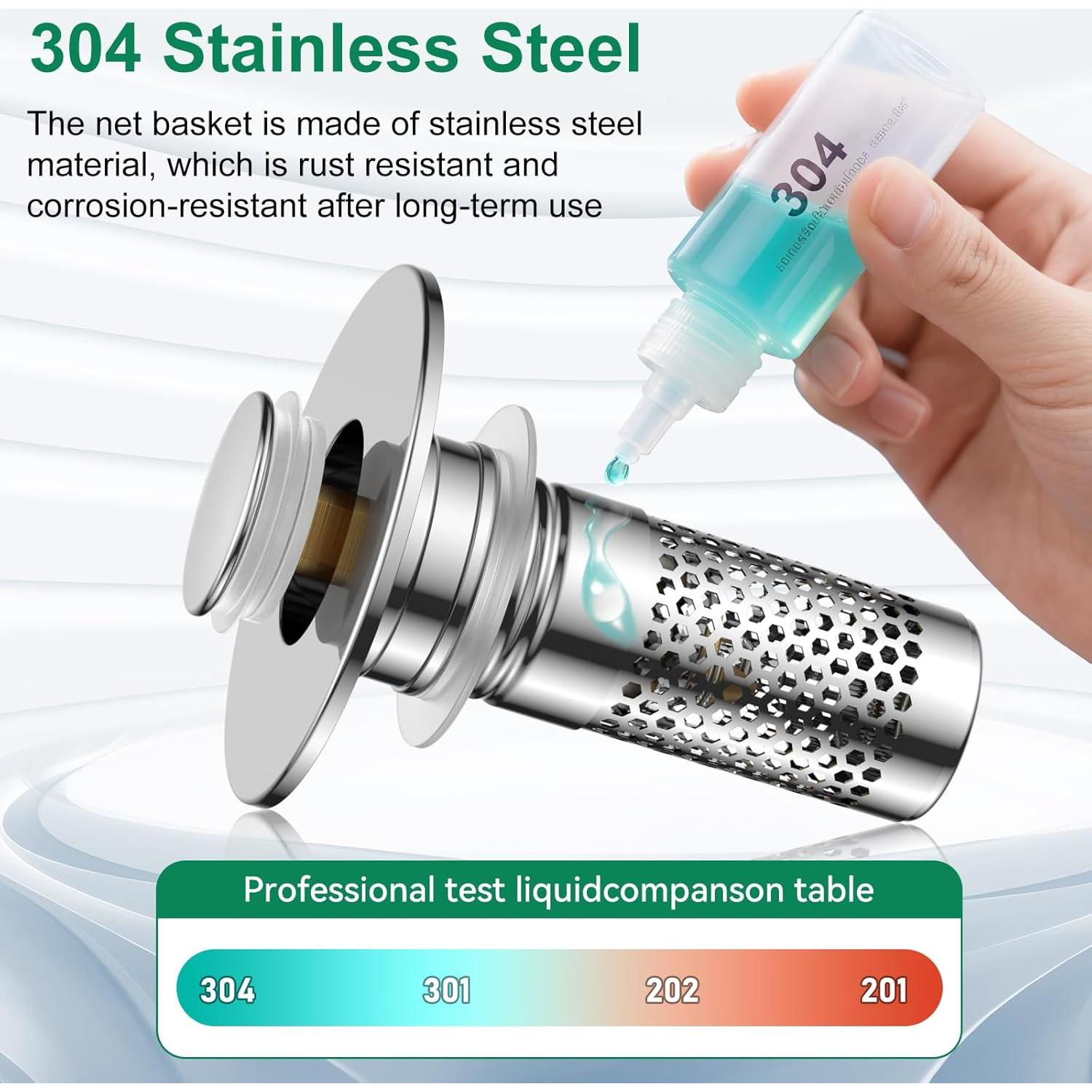 Colador de desagüe Mengine de acero inoxidable 2 pack