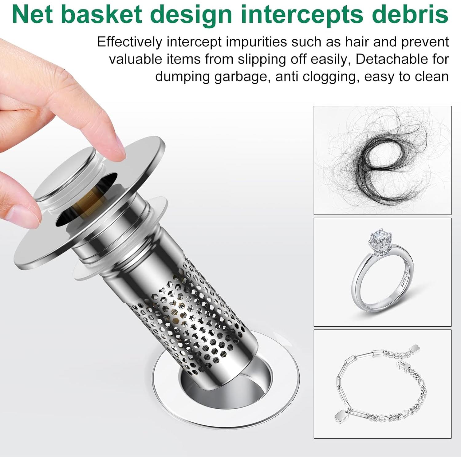 Colador de desagüe Mengine de acero inoxidable 2 pack