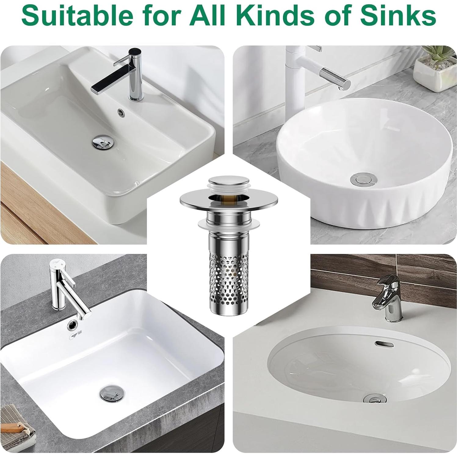 Colador de desagüe Mengine de acero inoxidable 2 pack