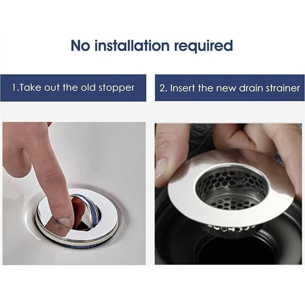 Colador de desagüe de acero inoxidable WELANGBN - 2 unidades