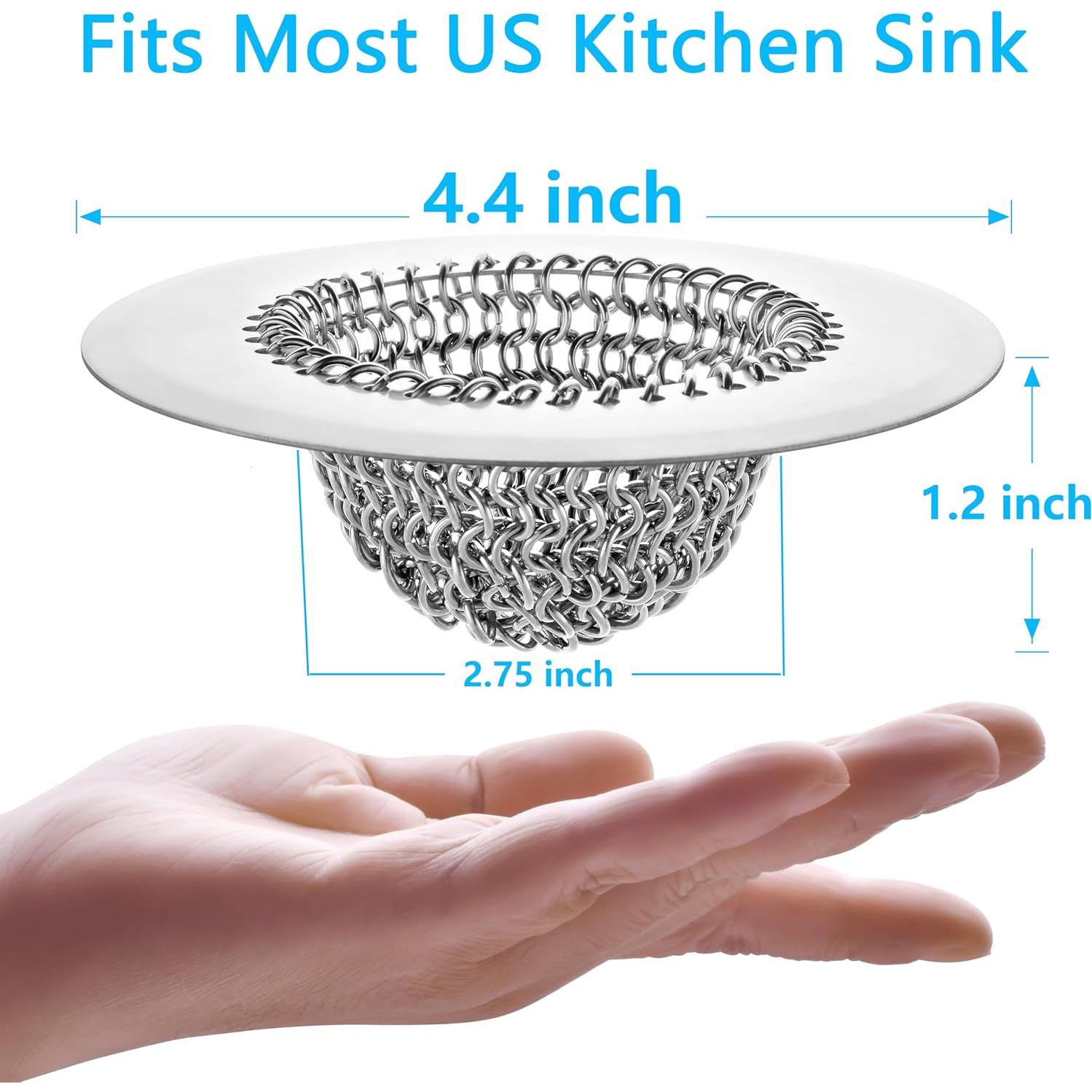 Filtro de Drenaje de Fregadero Acero Inoxidable 304 11.18 cm 2 PCS