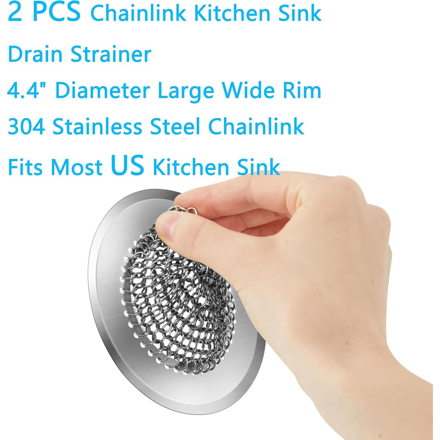 Filtro de Drenaje de Fregadero Acero Inoxidable 304 11.18 cm 2 PCS