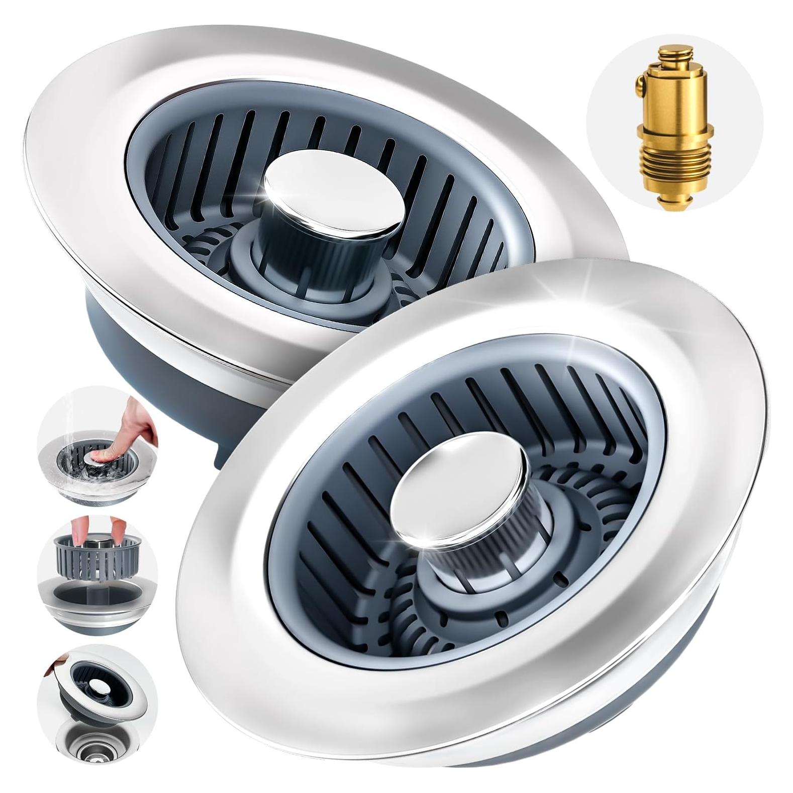 Filtro de Drenaje de Fregadero de Cocina zaa 3 en 1 Acero Inoxidable