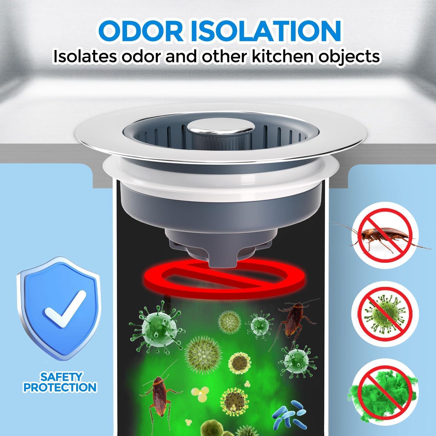 Filtro de Drenaje de Fregadero de Cocina zaa 3 en 1 Acero Inoxidable