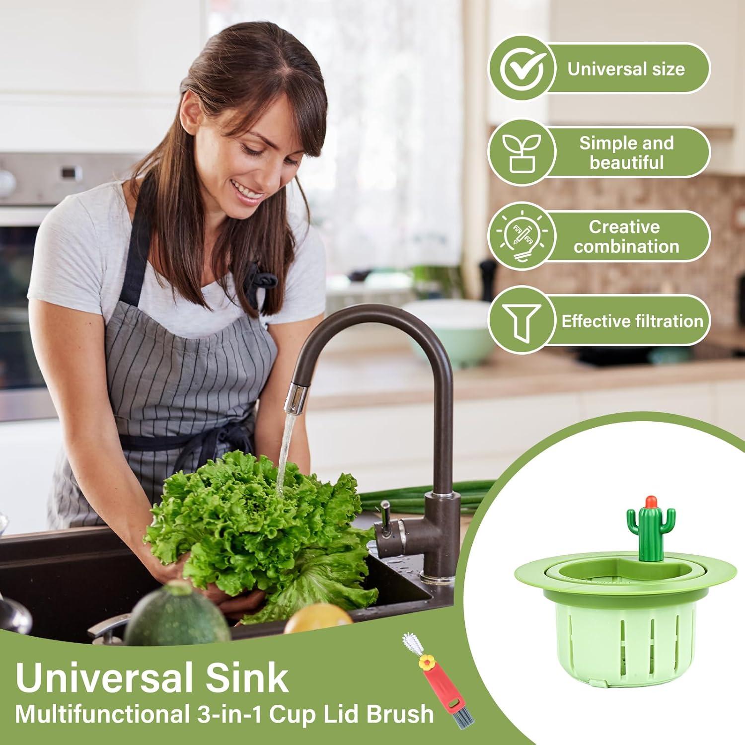 Filtro de Fregadero Cactus YIQUHUI Verde Antibloqueo 7.49x5 cm