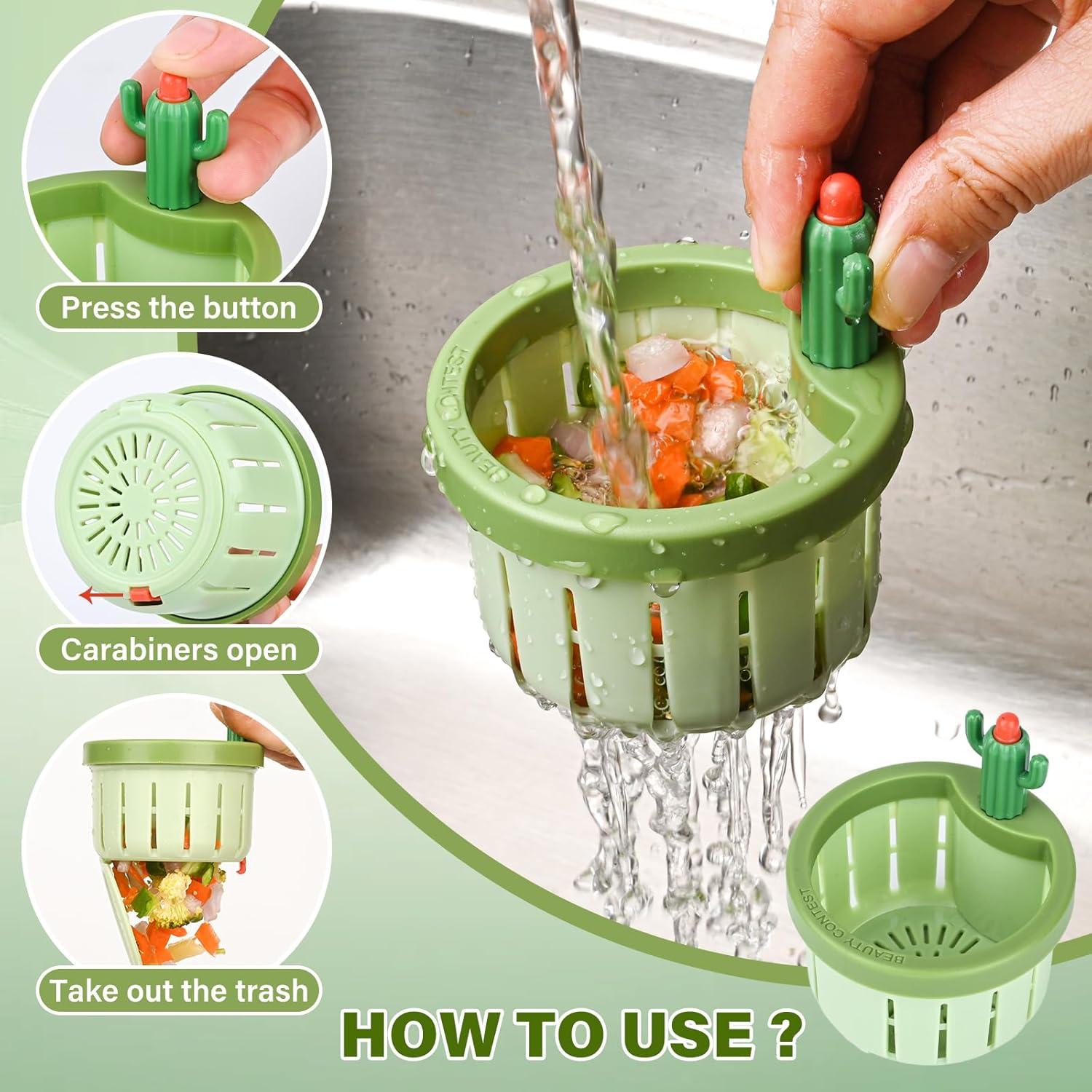 Filtro de Fregadero Cactus YIQUHUI Verde Antibloqueo 7.49x5 cm