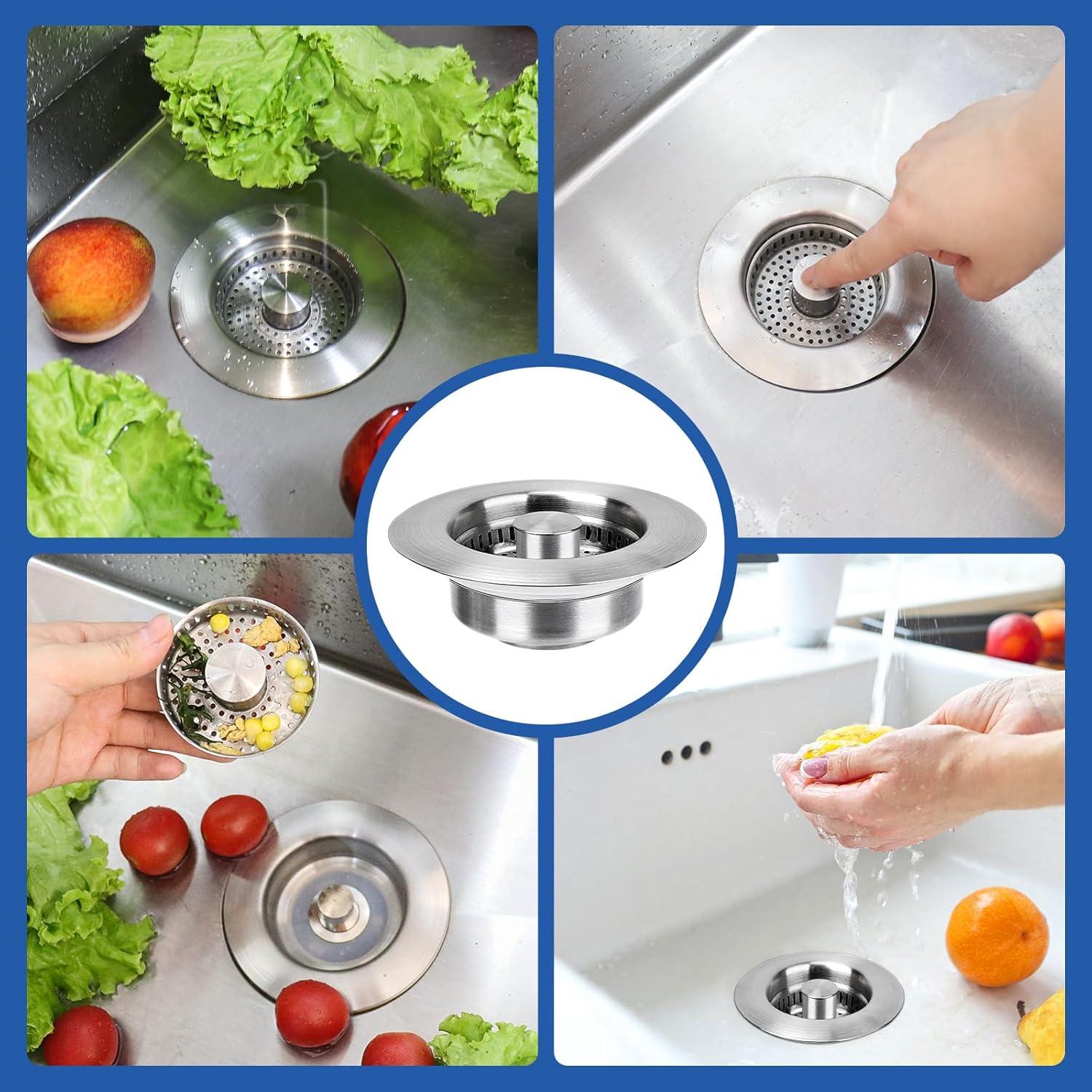 Colador de desagüe de fregadero 3 en 1 WarmSpray acero inoxidable