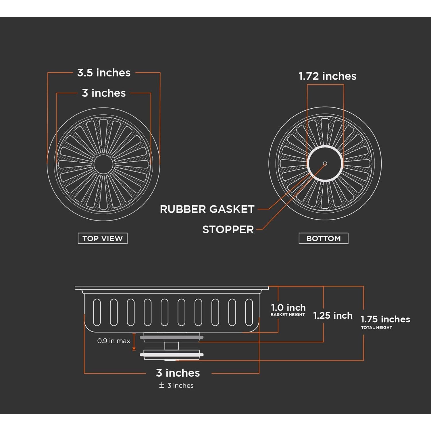 Colador de Fregadero Acero Inoxidable Highcraft 8.89 cm