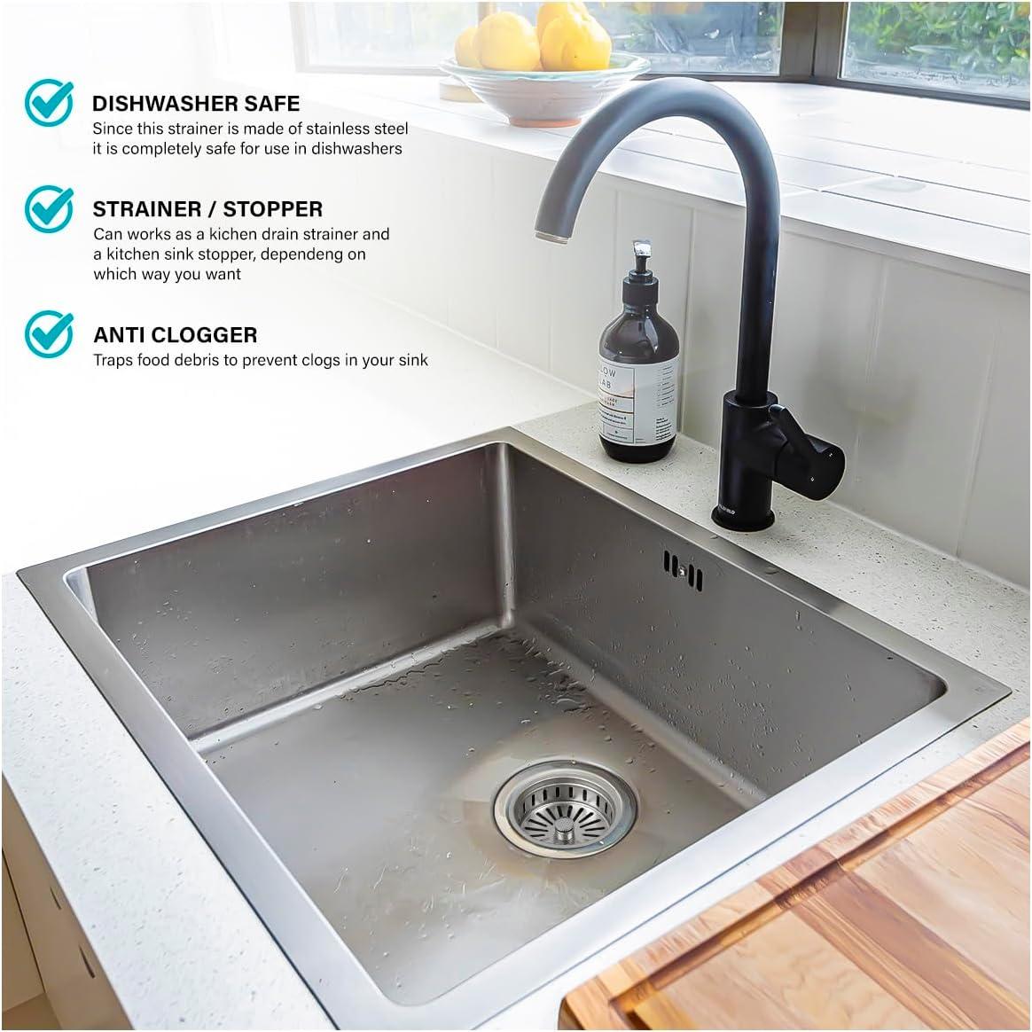 Colador de Fregadero Acero Inoxidable Highcraft 8.89 cm