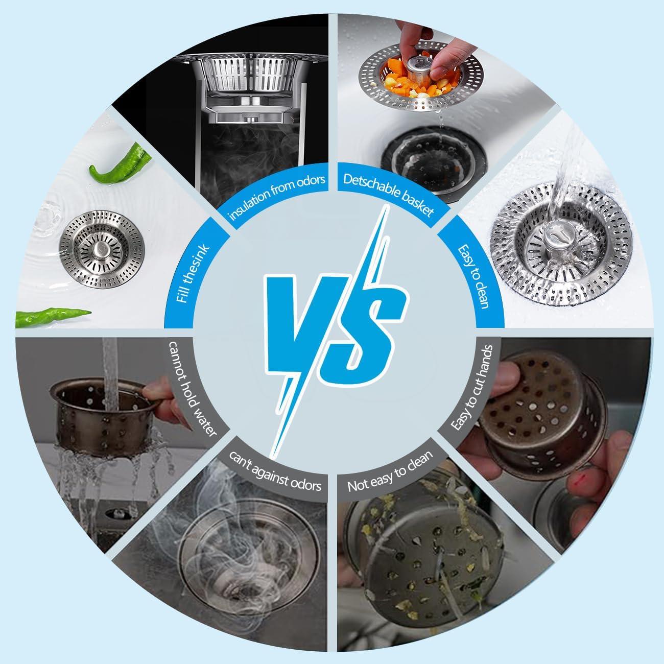 Colador de Drenaje 3 en 1 AAEJE Acero Inoxidable 8.6 cm