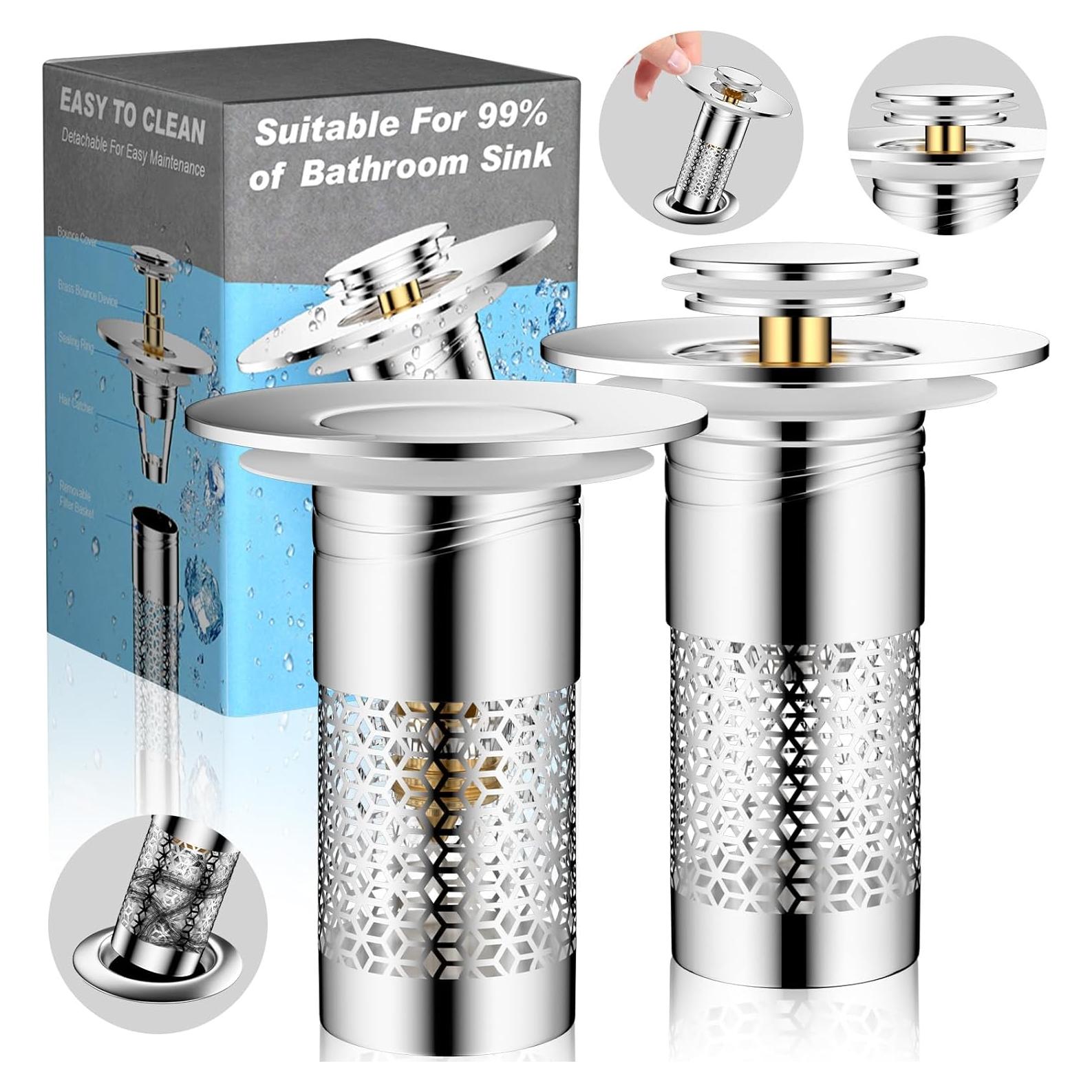 Colador de desagüe Balavina 2 paquetes, tapón universal extraíble