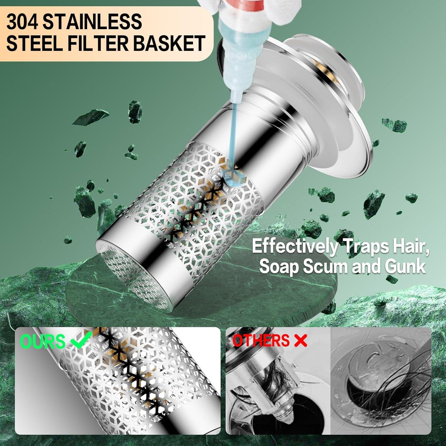 Colador de desagüe Balavina 2 paquetes, tapón universal extraíble