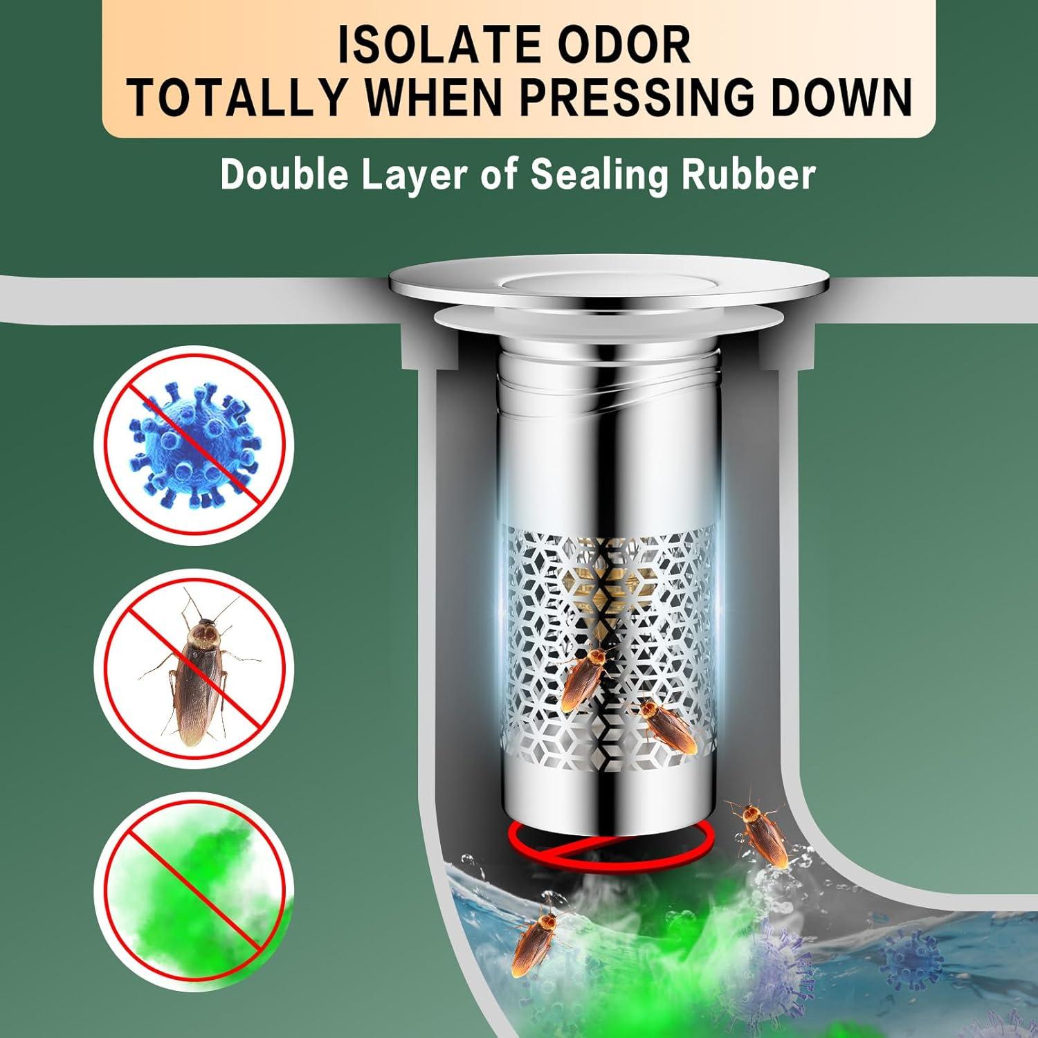 Colador de desagüe Balavina 2 paquetes, tapón universal extraíble