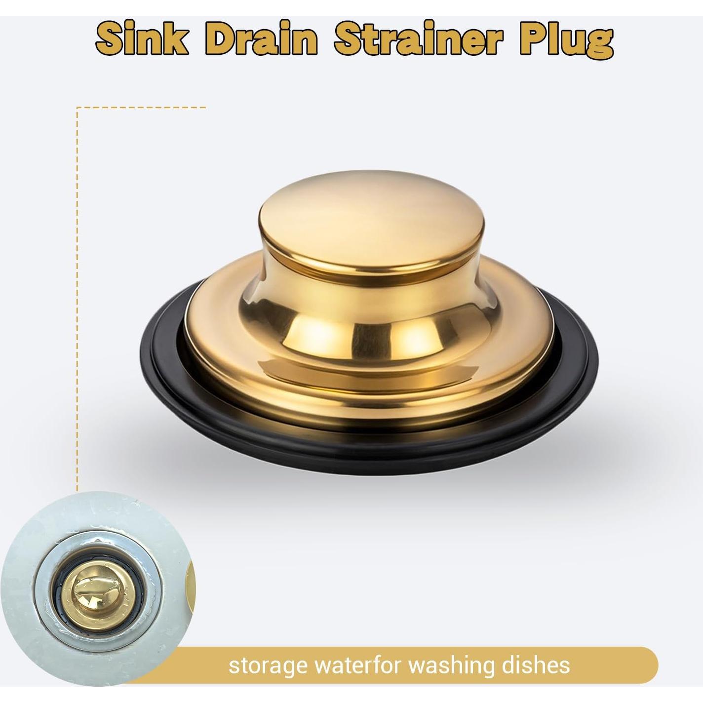 Juego de 3 Filtros de Desagüe RQYEKDO Acero Inoxidable Oro