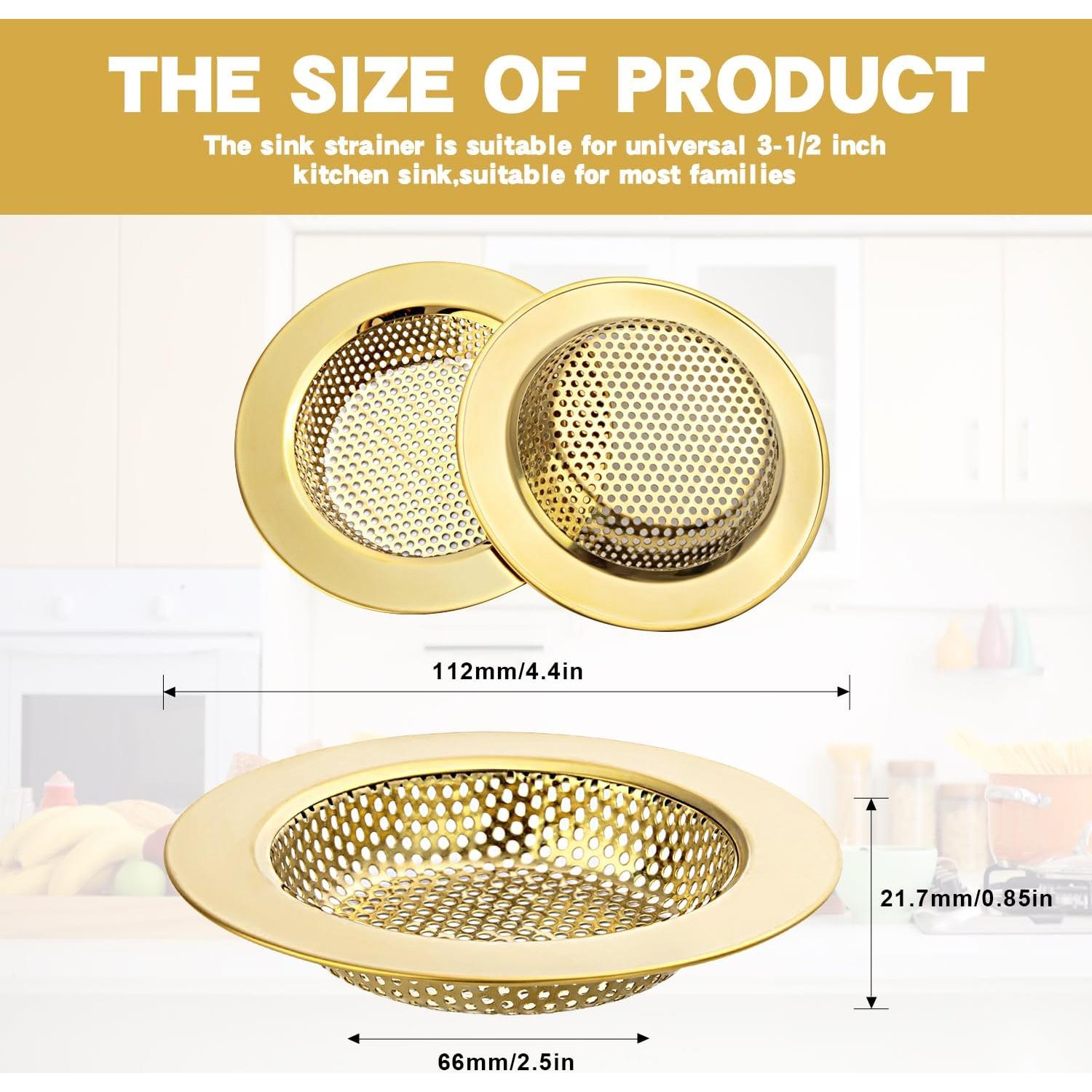 Colador de desagüe de fregadero RQYEKDO 2 piezas acero inoxidable 11.18 cm