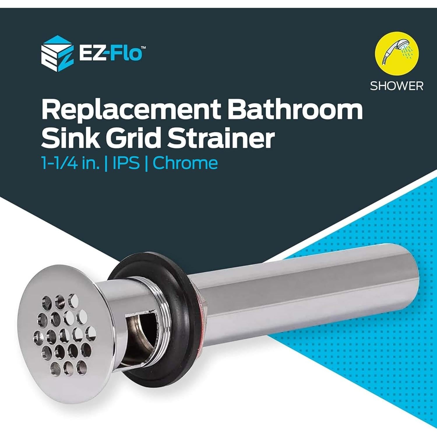 Filtro de Desagüe para Lavabo de Baño Eastman 1-1/4" x 8" Cromado