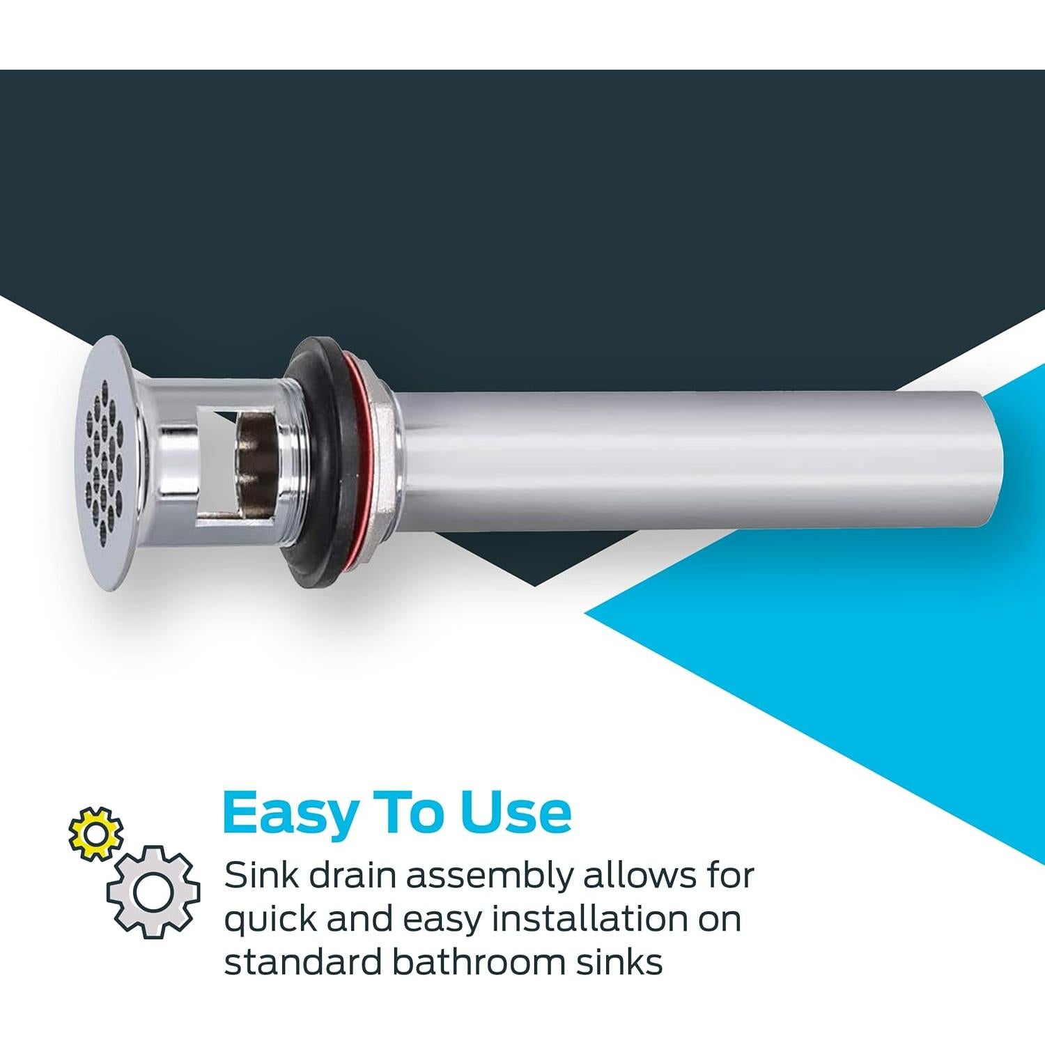 Filtro de Desagüe para Lavabo de Baño Eastman 1-1/4" x 8" Cromado