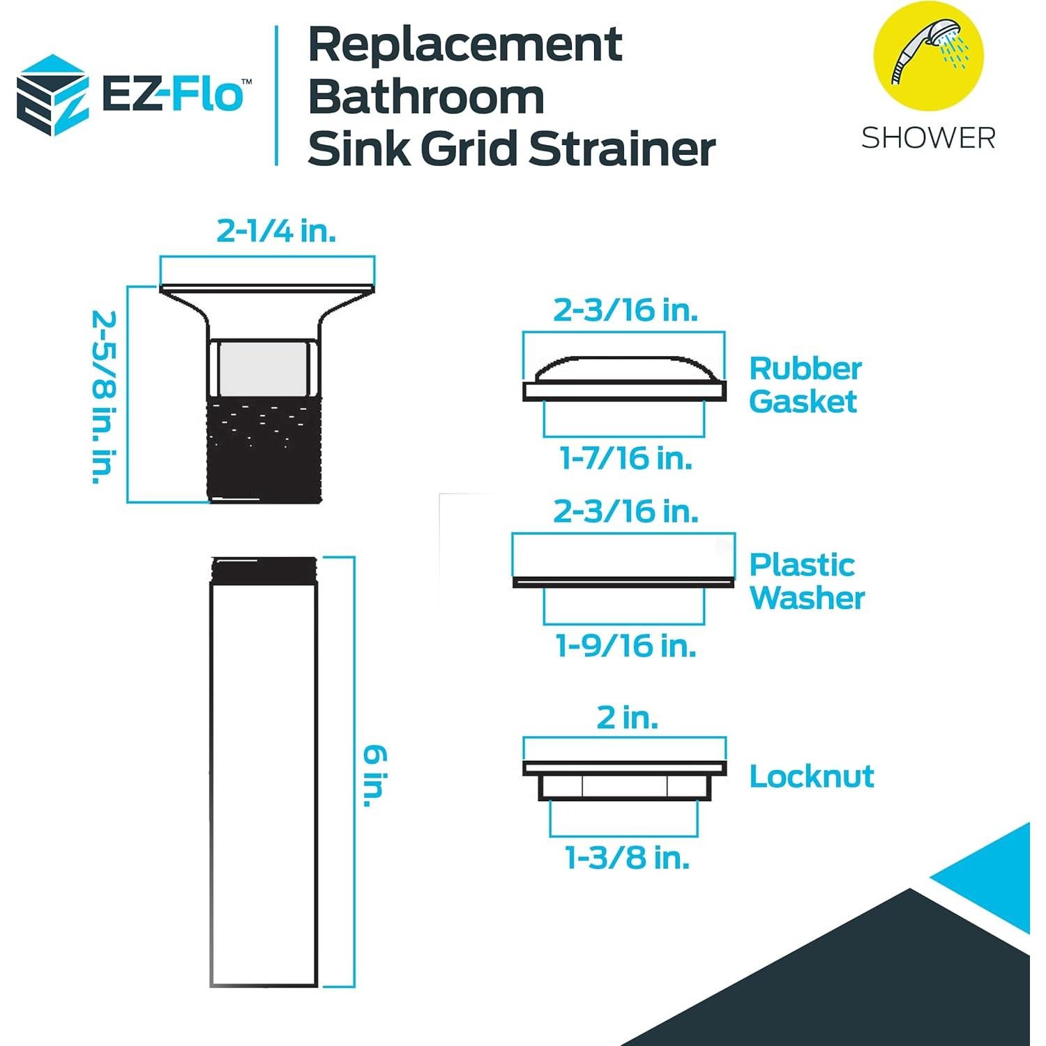 Filtro de Desagüe para Lavabo de Baño Eastman 1-1/4" x 8" Cromado
