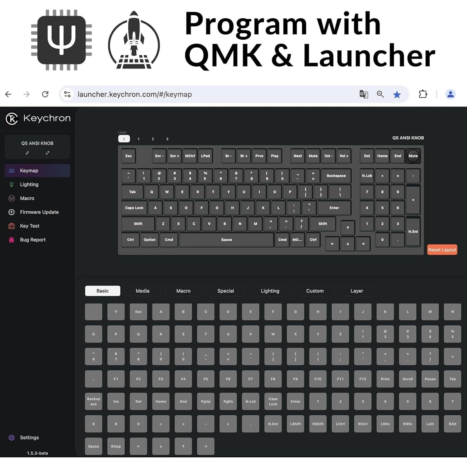 Teclado Mecánico Keychron Q5 96% Programable USB-C Gateron Azul
