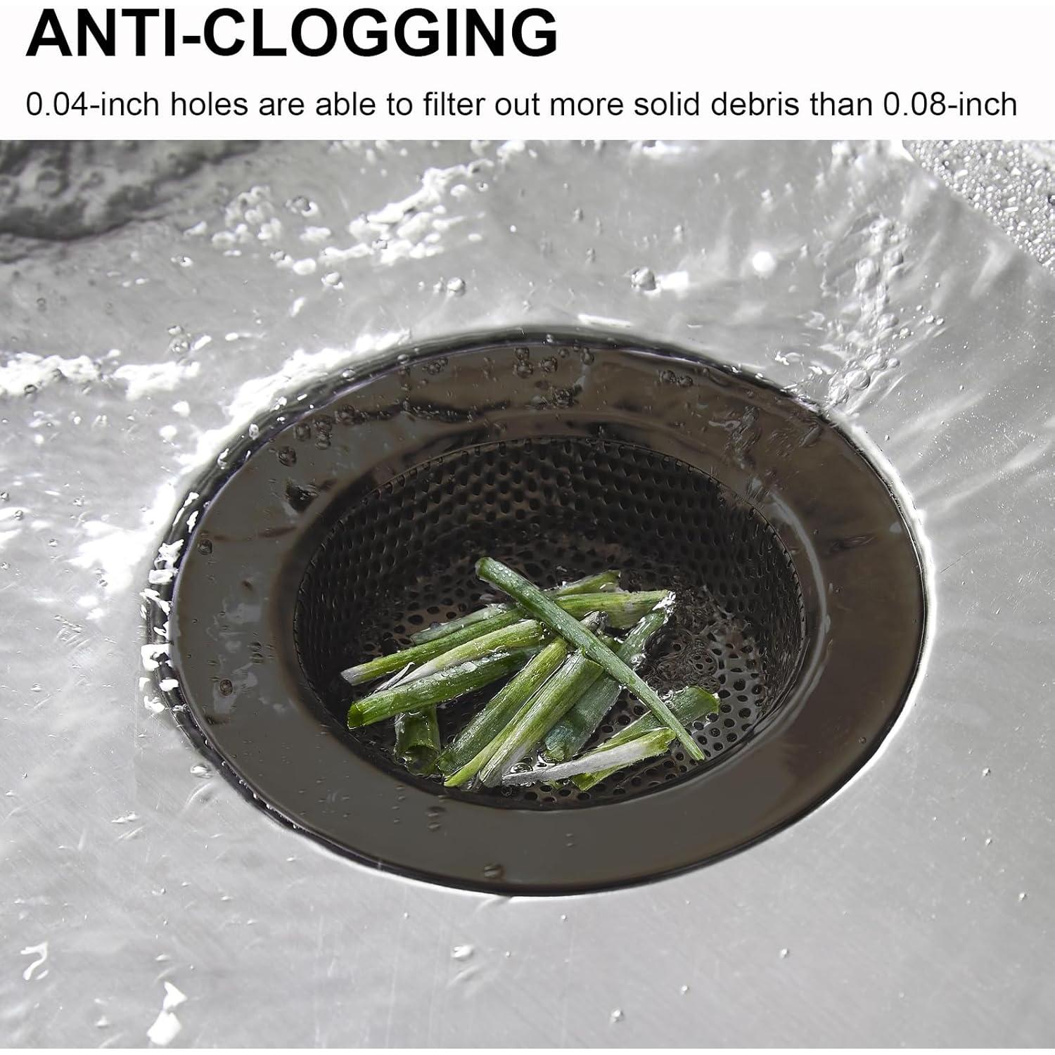 Colador de Fregadero de Cocina LASSHSWA Acero Inoxidable 2 PCS